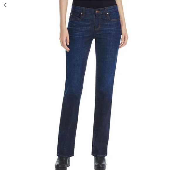 Eileen Fisher Denim - Eileen Fisher Womens Stretch Dark Indigo Wash Boot Cut Jeans 10